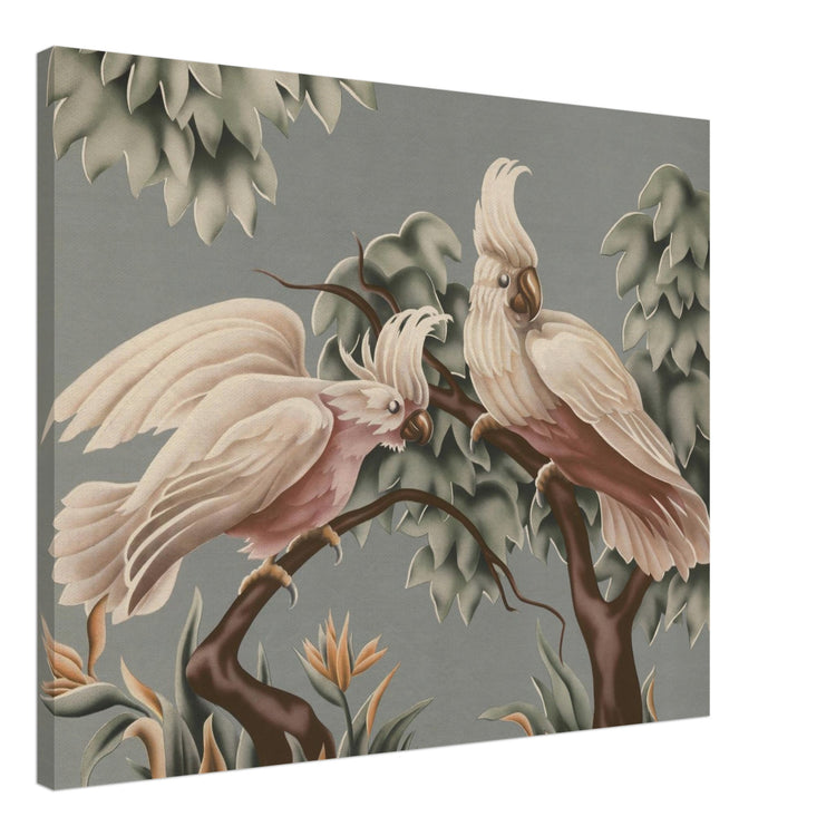 Turner White Cockatoos Wrap-Around Canvas Print | Vintage Tropical Bird Wall Art