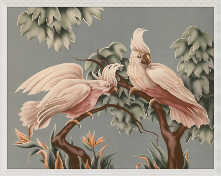 Custom Framed Turner White Cockatoos | Premium Giclee Print | Vintage Bird Lithograph