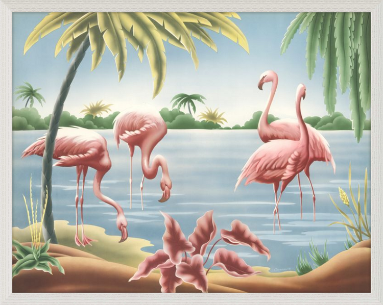 Custom Framed Turner Flamingo | Premium Giclee Print | Vintage Bird Lithograph