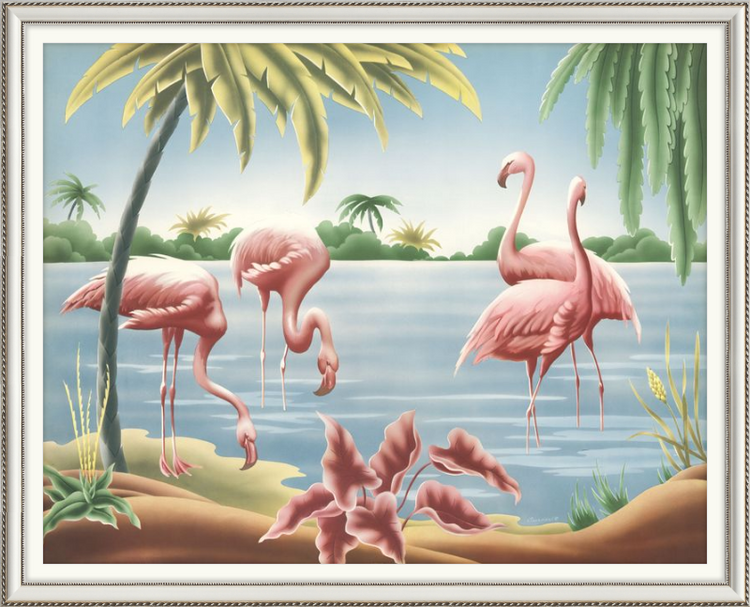 Custom Framed Turner Flamingo | Premium Giclee Print | Vintage Bird Lithograph
