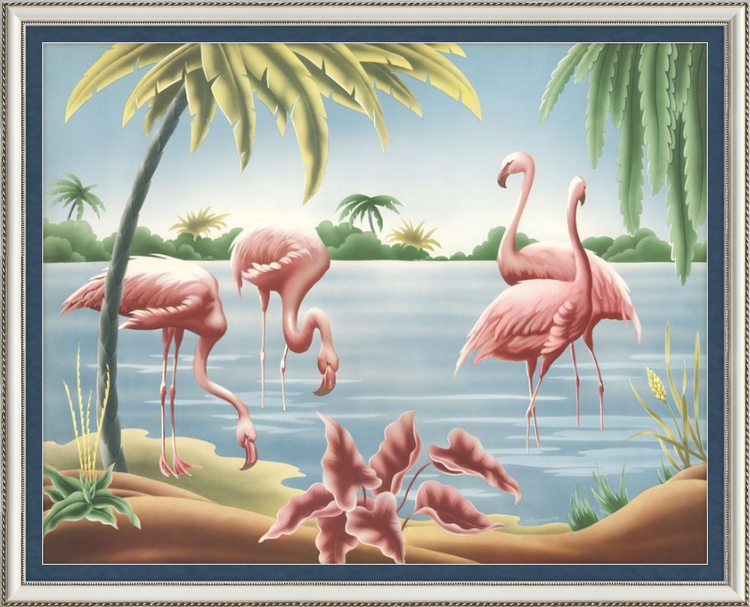 Custom Framed Turner Flamingo | Premium Giclee Print | Vintage Bird Lithograph