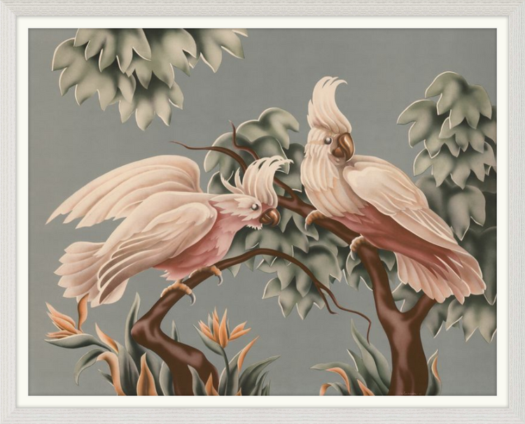 Custom Framed Turner White Cockatoos | Premium Giclee Print | Vintage Bird Lithograph