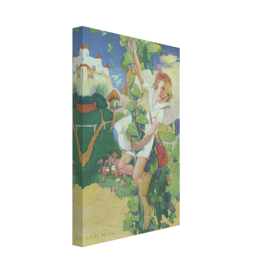 Jack and the Beanstalk by Albert Hencke | Vintage Nursery Art Print | Canvas Print