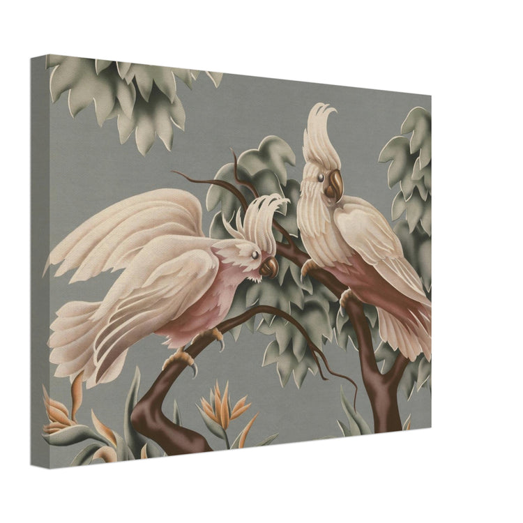 Turner White Cockatoos Wrap-Around Canvas Print | Vintage Tropical Bird Wall Art