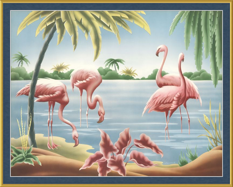 Custom Framed Turner Flamingo | Premium Giclee Print | Vintage Bird Lithograph