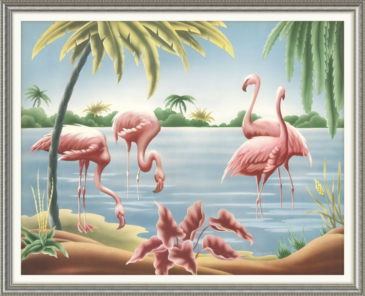 Custom Framed Turner Flamingo | Premium Giclee Print | Vintage Bird Lithograph