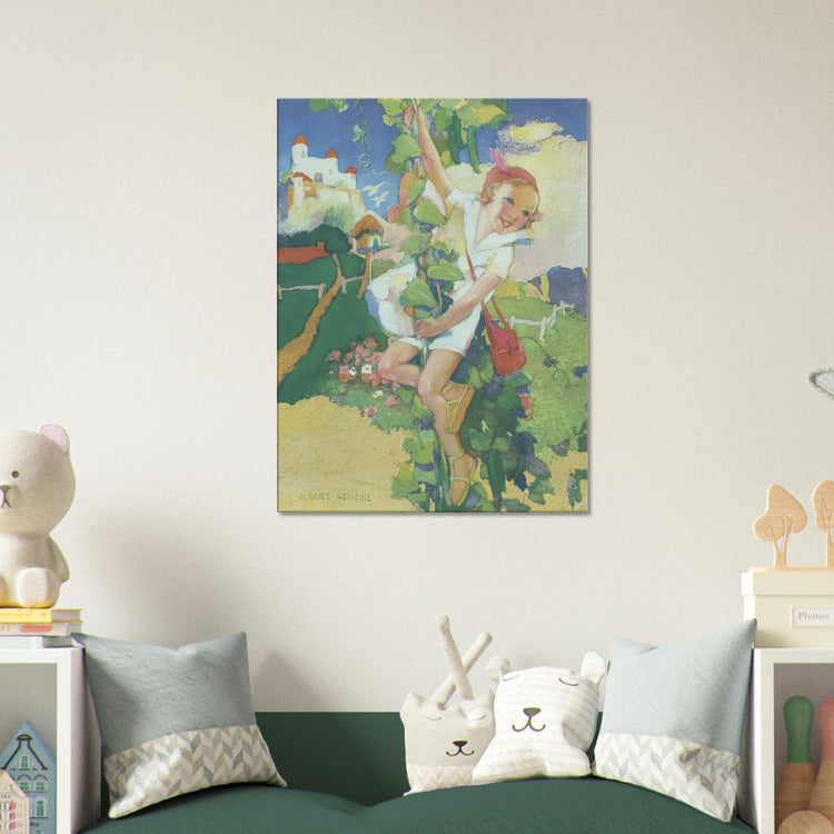 Jack and the Beanstalk by Albert Hencke | Vintage Nursery Art Print | Canvas Print