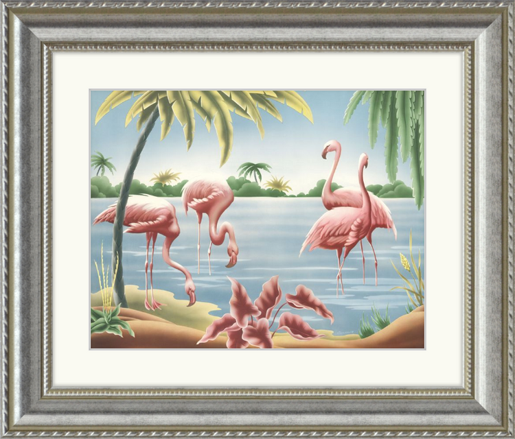 Custom Framed Turner Flamingo | Premium Giclee Print | Vintage Bird Lithograph