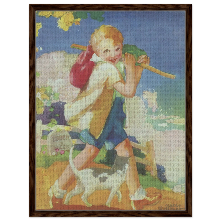 Dick Whittington by Albert Hencke | Vintage Nursery Art Print | Framed Canvas