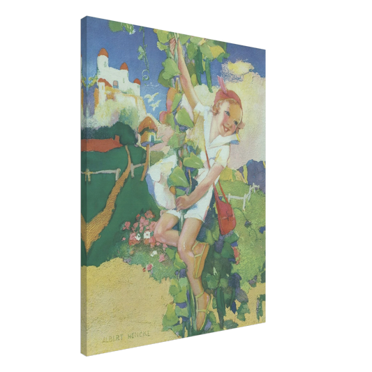 Jack and the Beanstalk by Albert Hencke | Vintage Nursery Art Print | Canvas Print