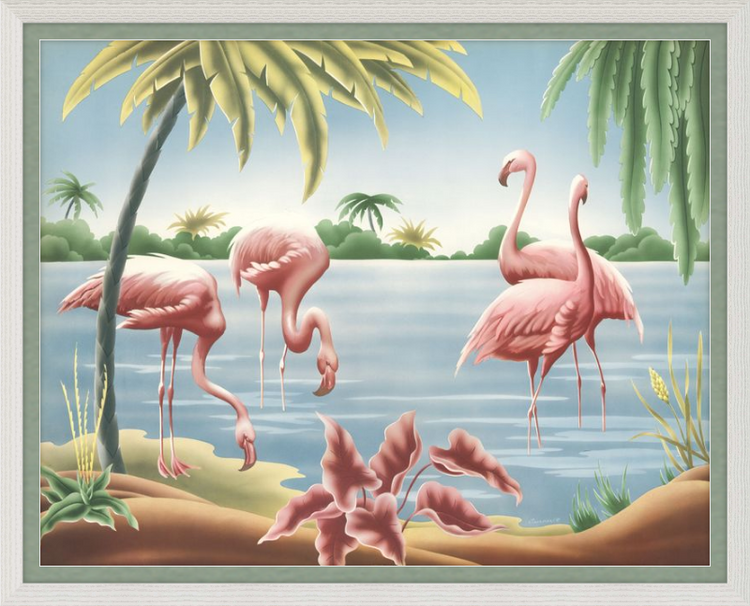 Custom Framed Turner Flamingo | Premium Giclee Print | Vintage Bird Lithograph