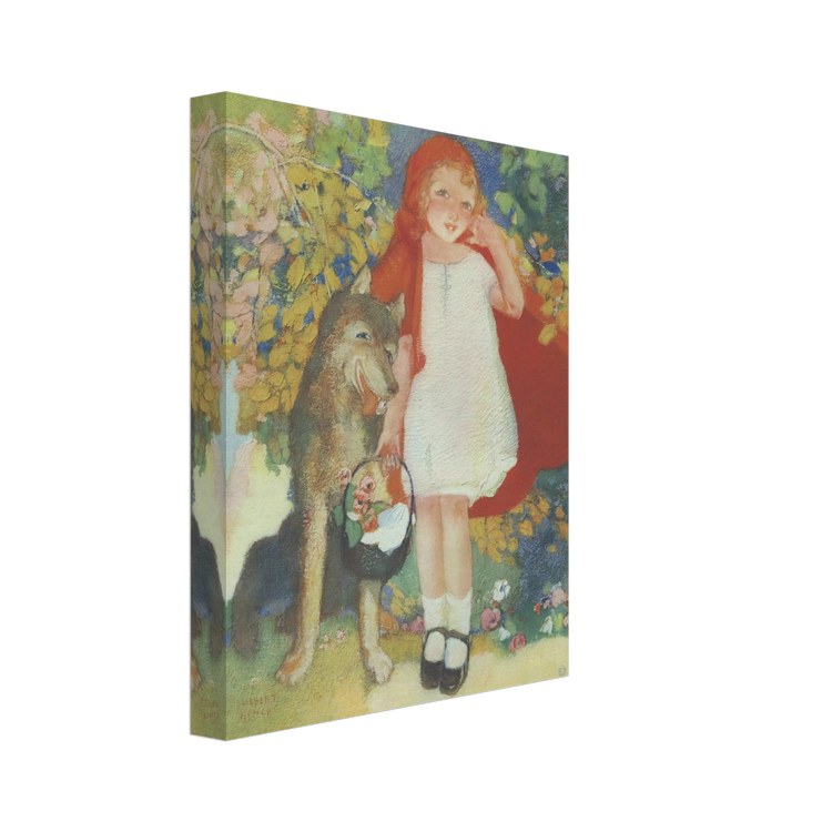 Red Riding Hood by Albert Hencke | Vintage Nursery Art Print | Canvas Print