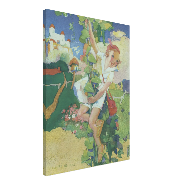 Jack and the Beanstalk by Albert Hencke | Vintage Nursery Art Print | Canvas Print