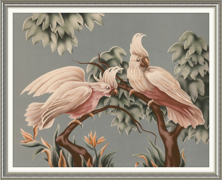 Custom Framed Turner White Cockatoos | Premium Giclee Print | Vintage Bird Lithograph