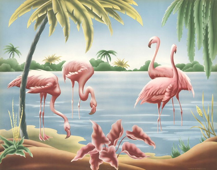 Custom Framed Turner Flamingo | Premium Giclee Print | Vintage Bird Lithograph