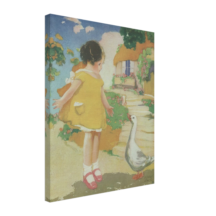 Goosy Goosy Gander by Albert Hencke | Vintage Nursery Art Print | Canvas Print