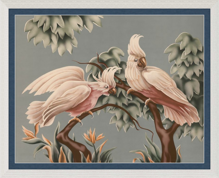Custom Framed Turner White Cockatoos | Premium Giclee Print | Vintage Bird Lithograph