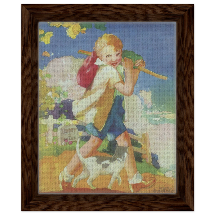 Dick Whittington by Albert Hencke | Vintage Nursery Art Print | Framed Canvas