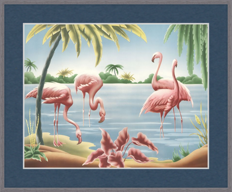 Custom Framed Turner Flamingo | Premium Giclee Print | Vintage Bird Lithograph