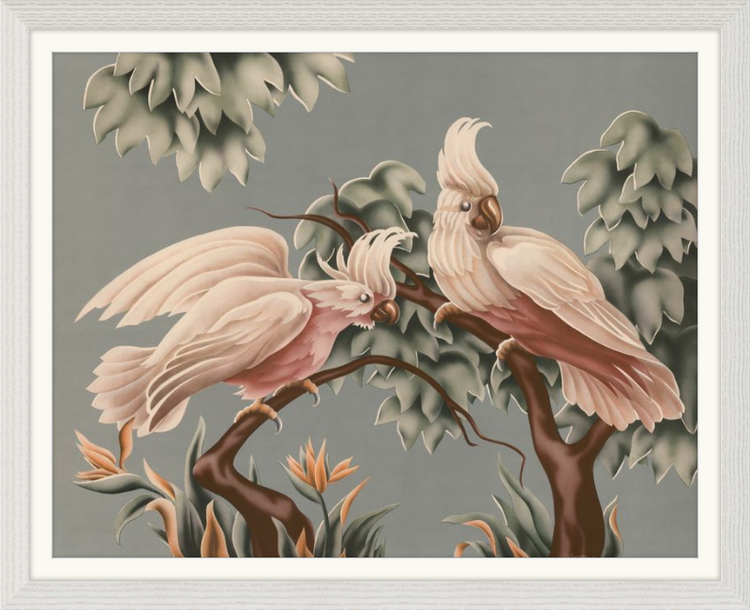 Custom Framed Turner White Cockatoos | Premium Giclee Print | Vintage Bird Lithograph