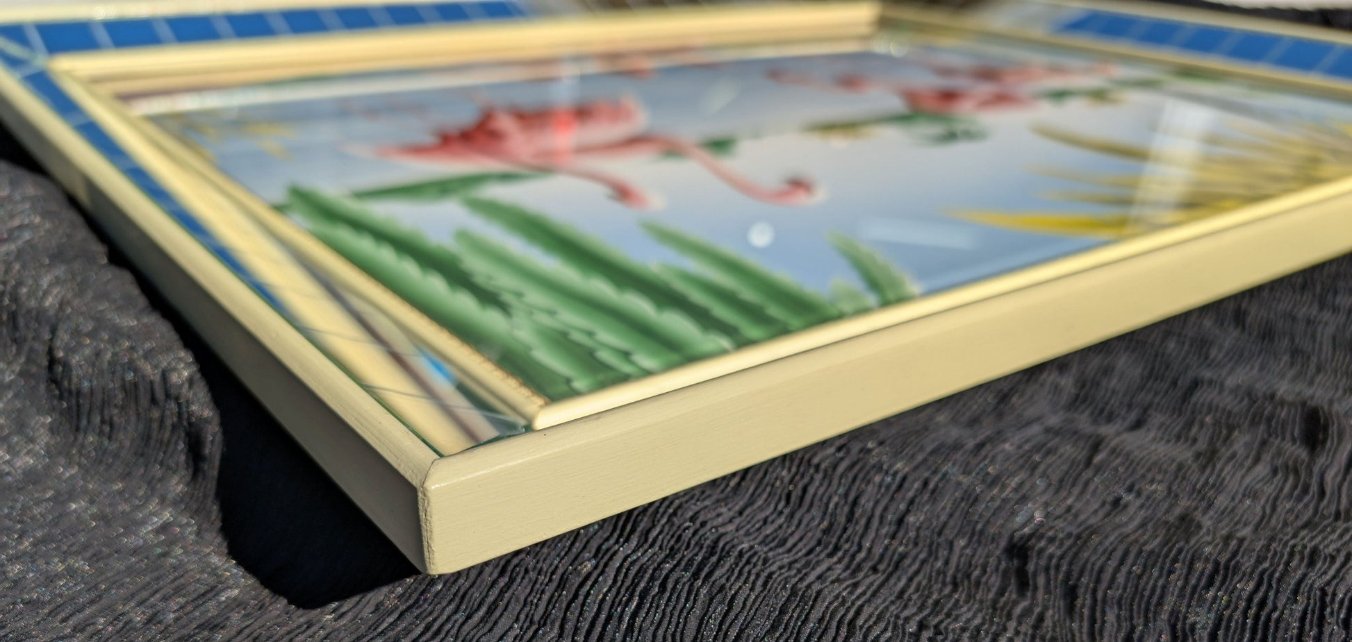 Framed Turner Flamingo Mirror Art | 1950s Mint Print | Acrylic Glazing | Frame with Minimal Wear - Framed Prints - Pink Flamingos