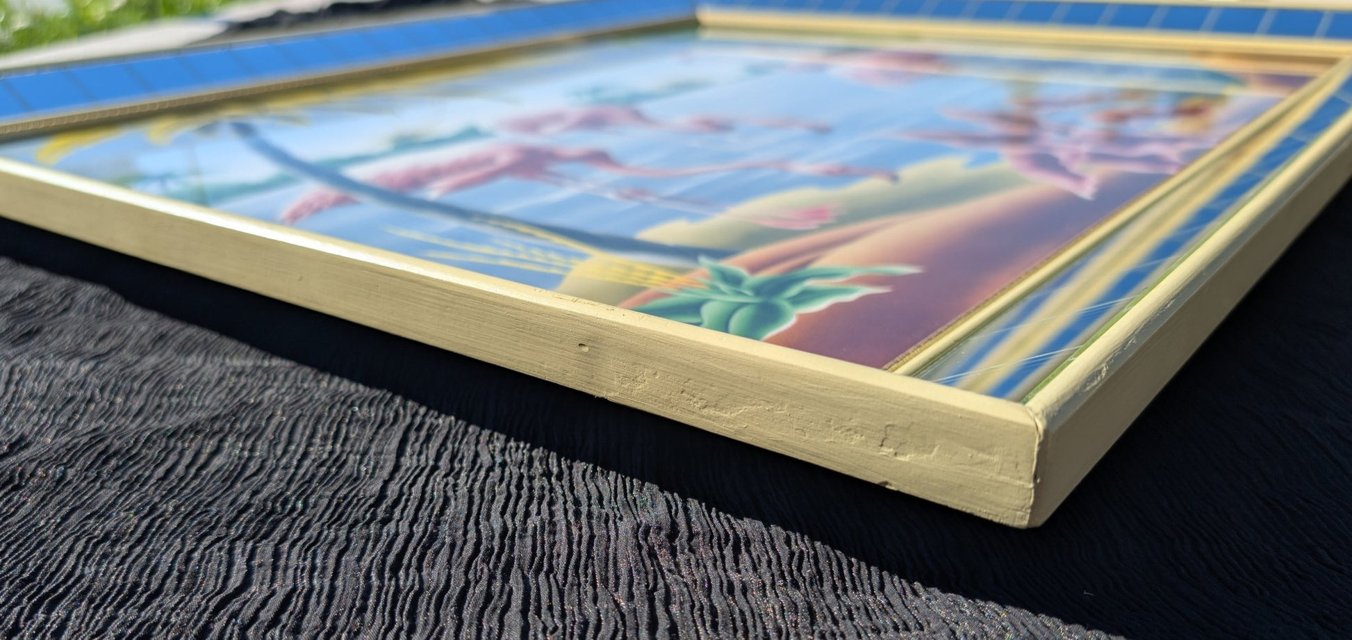 Framed Turner Flamingo Mirror Art | 1950s Mint Print | Acrylic Glazing | Frame with Minimal Wear - Framed Prints - Pink Flamingos