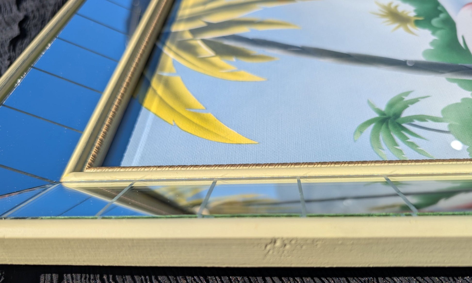 Framed Turner Flamingo Mirror Art | 1950s Mint Print | Acrylic Glazing | Frame with Minimal Wear - Framed Prints - Pink Flamingos