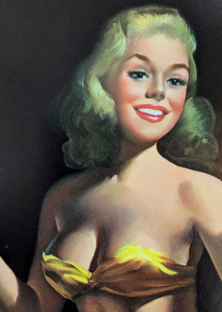 Putting on a Pretty Smile by Peter Darro | 1940s-50s Style Pinup | 1980s Glossy Lithograph