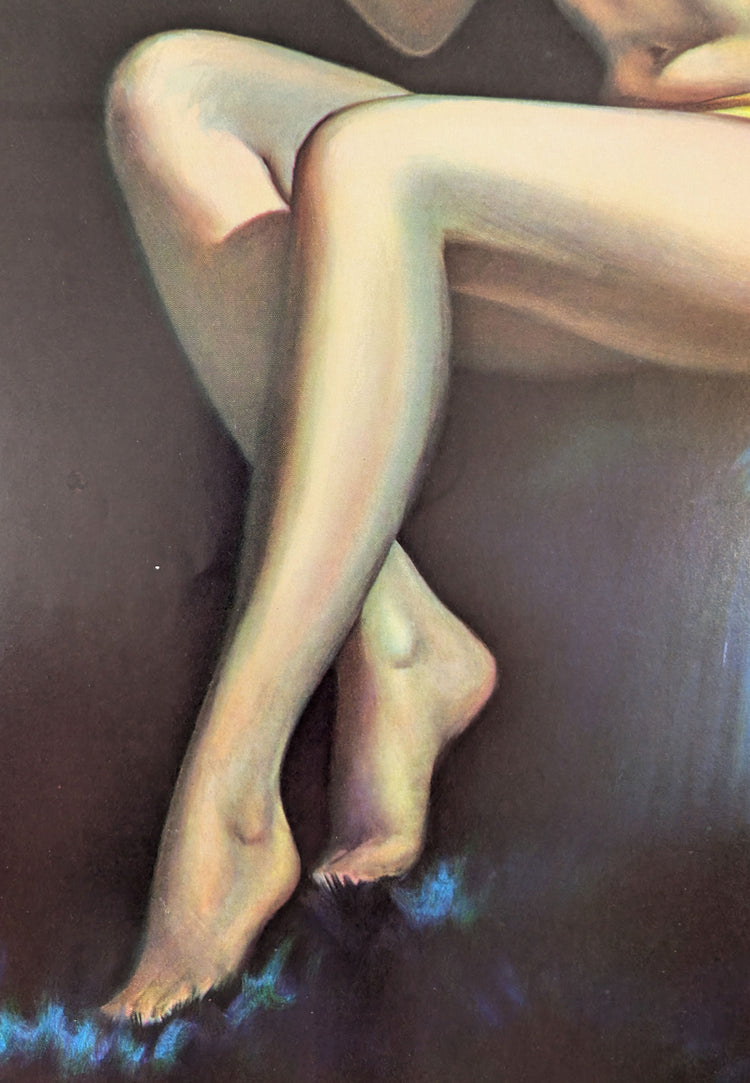 Putting on a Pretty Smile by Peter Darro | 1940s-50s Style Pinup | 1980s Glossy Lithograph