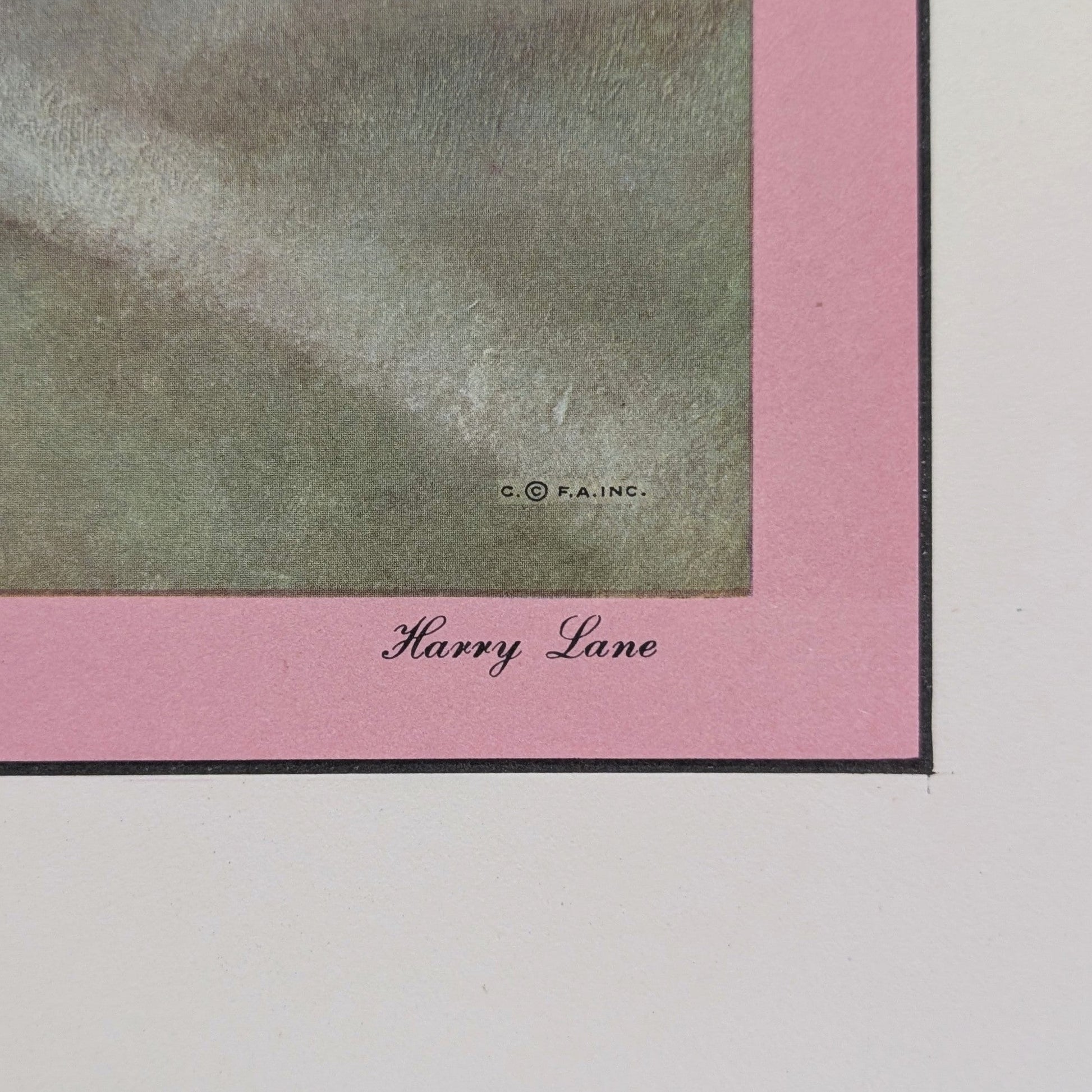 Roses by Harry Lane | 1945 Vintage Lithograph | Still Life Floral Wall Art - Offset Lithograph - Pink Flamingos