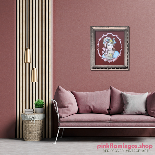 Lady Portrait in Dubonnet by Terone | 1943 Beautytone Vintage Lithograph | Vintage Regency Wall Art