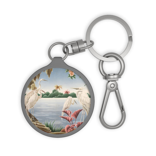 Turner Egret Keychain | Print - on - Demand Keyring Tag - Accessories - Pink Flamingos