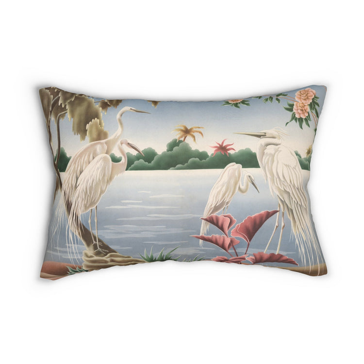 Turner Egret Lumbar Pillow | Print - on - Demand Decorative Throw Pillow - Home Decor - Pink Flamingos