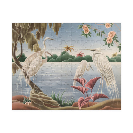 Turner Egrets Jigsaw Puzzle — Vintage Lakeside Birds (110/252/520/1014 pcs) - Puzzle - Pink Flamingos