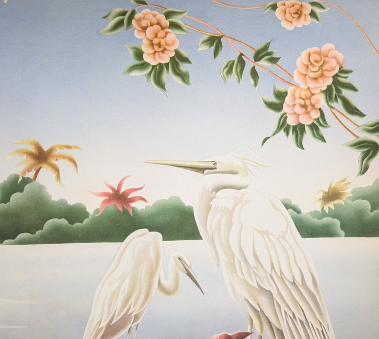 Turner Egrets vintage bird art detail shot