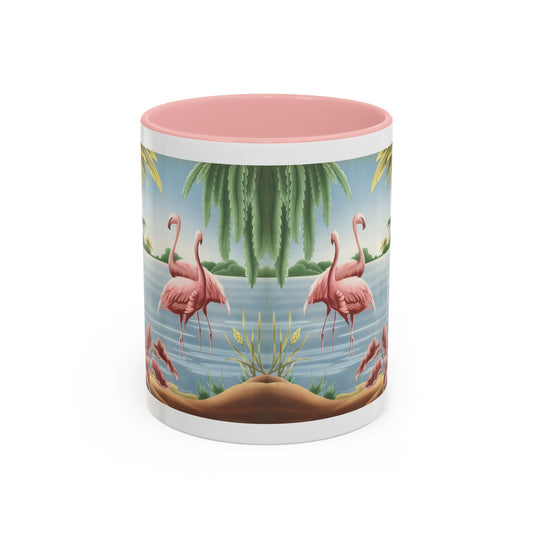 Turner Flamingo Coffee Mug | Print - on - Demand Ceramic Accent Mug (11/15oz) - Mug - Pink Flamingos