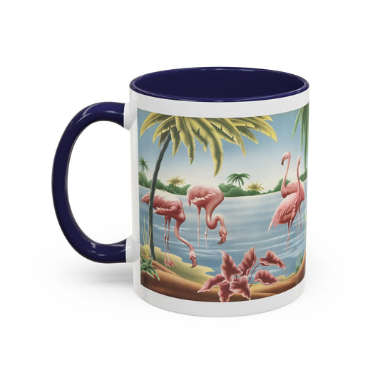 Turner Flamingo Coffee Mug | Print - on - Demand Ceramic Accent Mug (11/15oz) - Mug - Pink Flamingos
