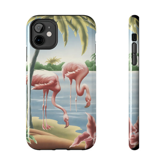 Turner Flamingo Design 1 Tough Phone Case | Tropical Vintage Palm Phone Cover - Phone Case - Pink Flamingos