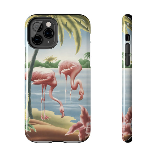 Turner Flamingo Design 1 Tough Phone Case | Tropical Vintage Palm Phone Cover - Phone Case - Pink Flamingos