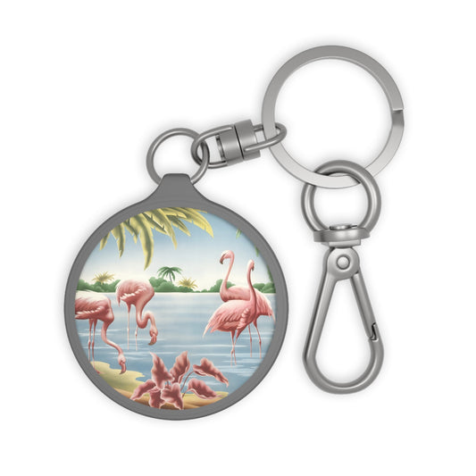 Turner Flamingo Keychain | Print - on - Demand Keyring Tag - Accessories - Pink Flamingos