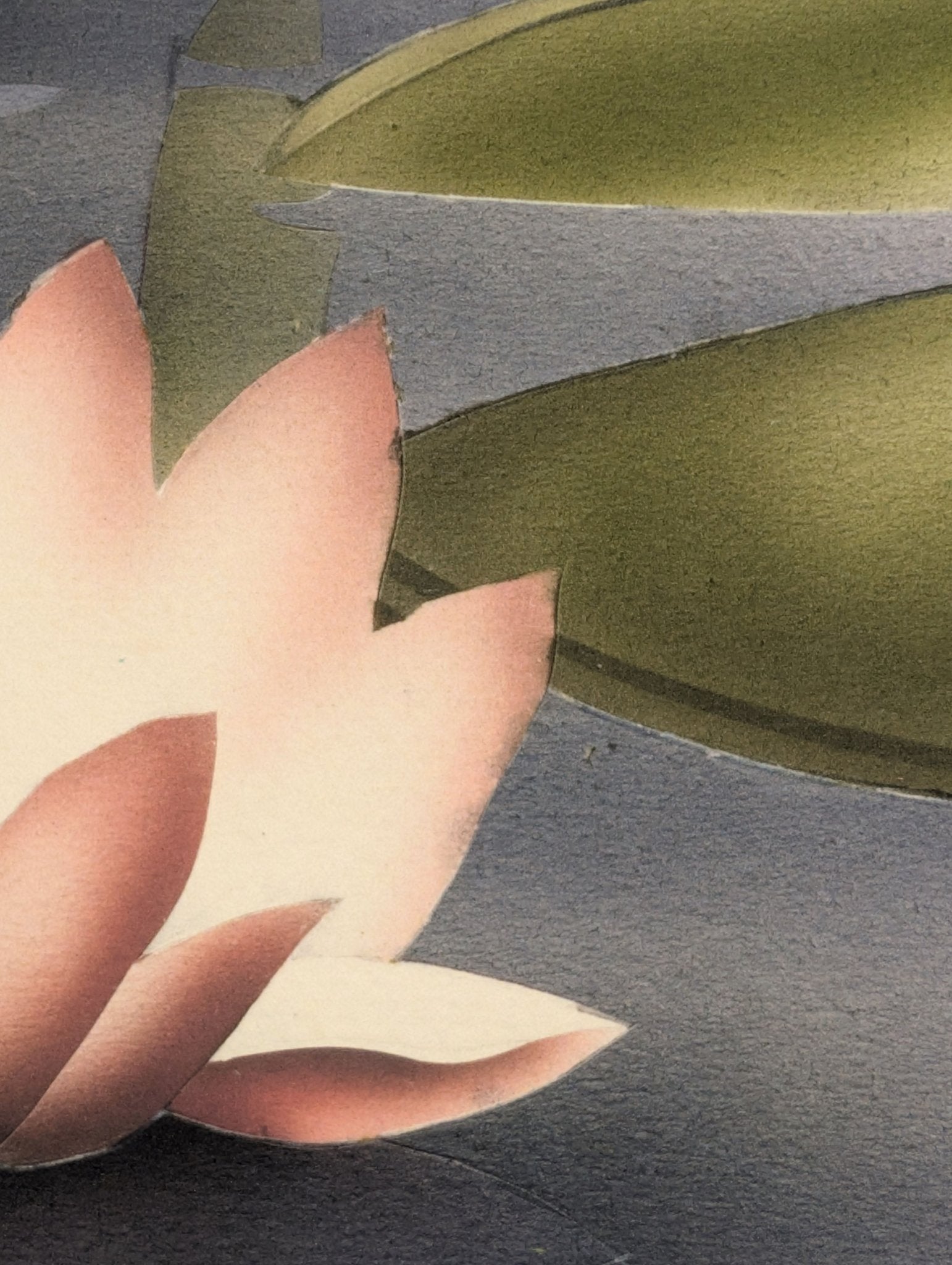 Turner Swans lithograph detail - water lillies