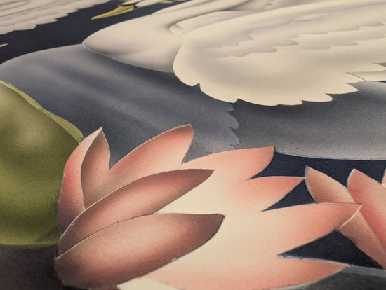 Turner Swans print paper texture close-up