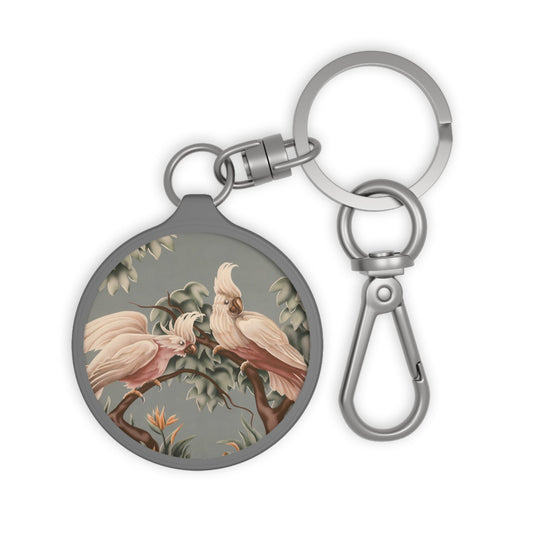 Turner White Cockatoos Keychain | Print - on - Demand Keyring Tag - Accessories - Pink Flamingos