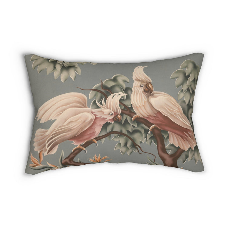 Turner White Cockatoos Lumbar Pillow | Print - on - Demand Decorative Throw Pillow - Home Decor - Pink Flamingos