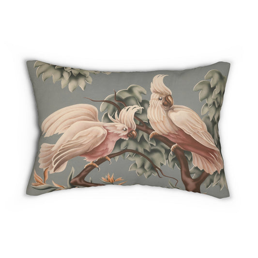 Turner White Cockatoos Lumbar Pillow | Print - on - Demand Decorative Throw Pillow - Home Decor - Pink Flamingos