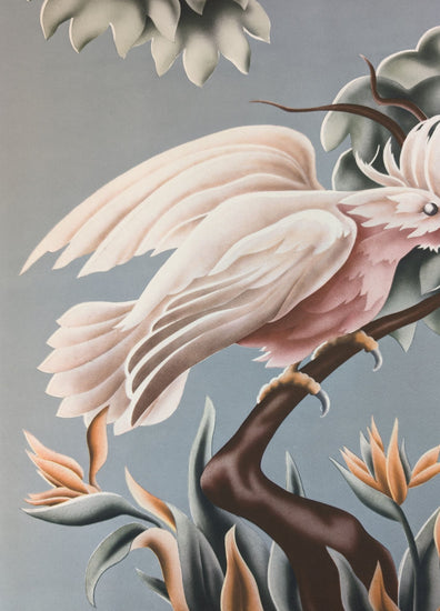 Turner Cockatoos vintage bird art detail shot