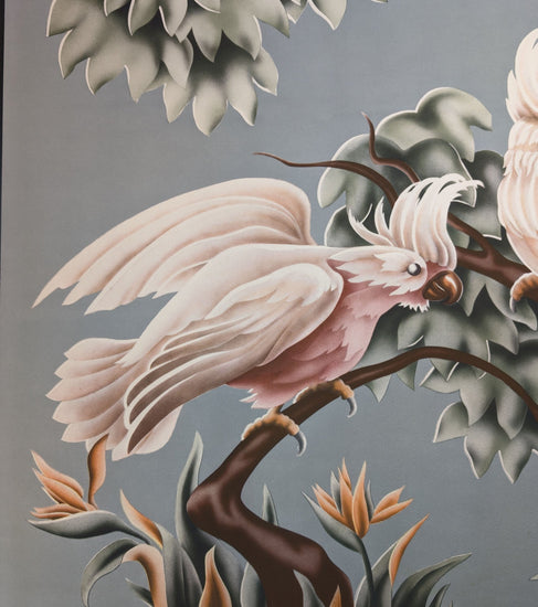 Turner Cockatoos vintage bird art detail shot