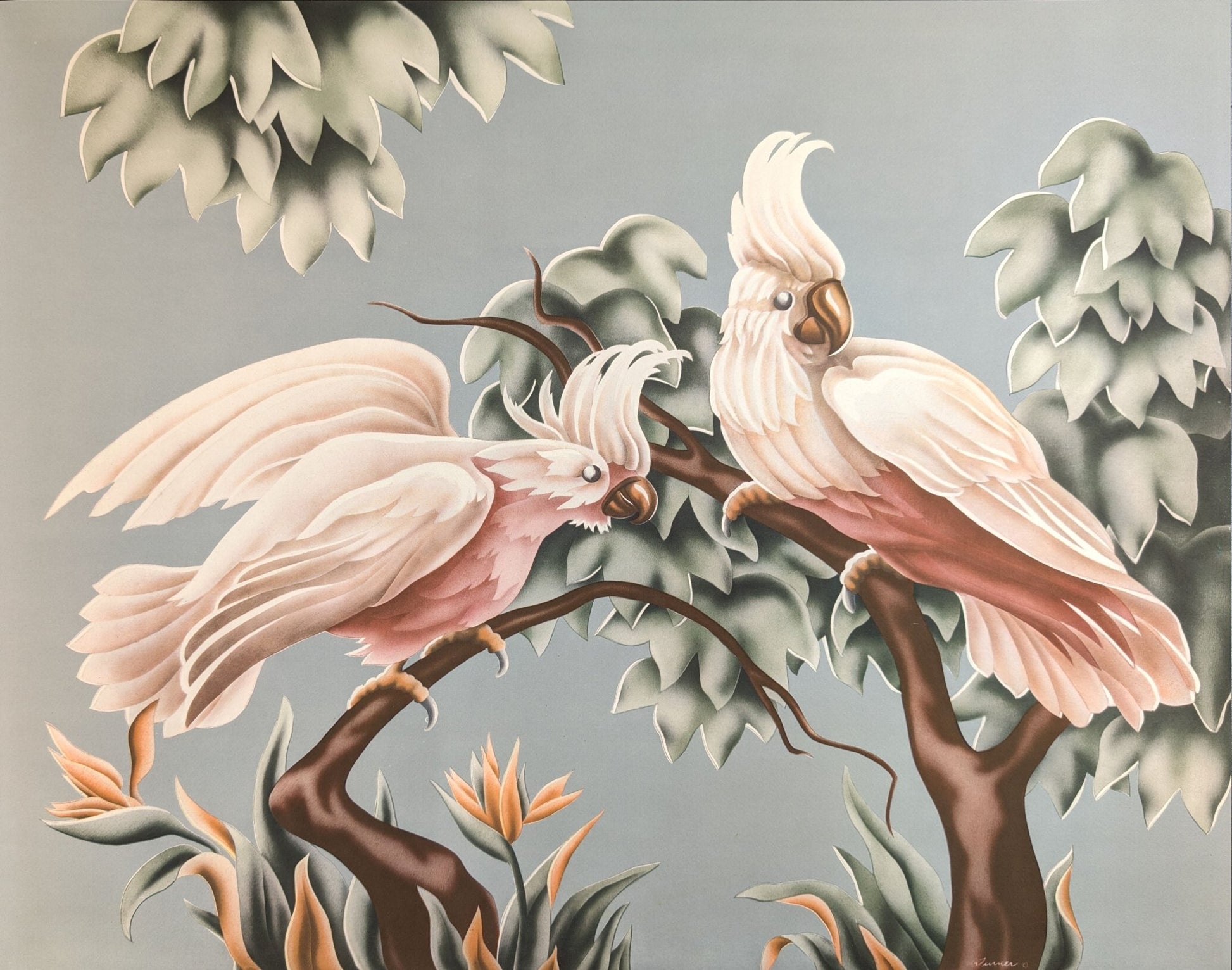 Turner White Cockatoos vintage bird art giclee print - premium reproduction