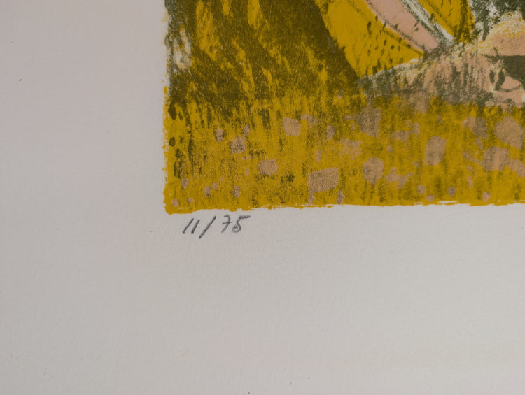 Untitled Landscape by Henri Van Moe | 1960s Signed Limited Edition | Sunset Mountain Scene