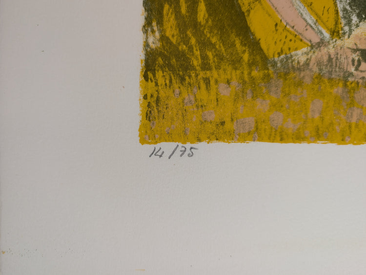 Untitled Landscape by Henri Van Moe | 1960s Signed Limited Edition | Sunset Mountain Scene